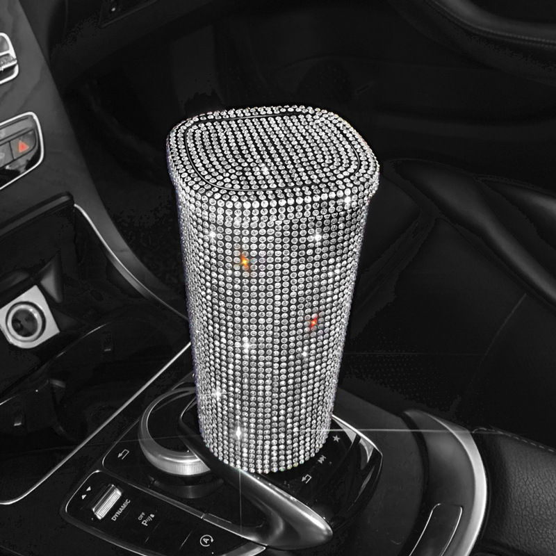 Car Bling Trash Can Cup Holder Storage Box